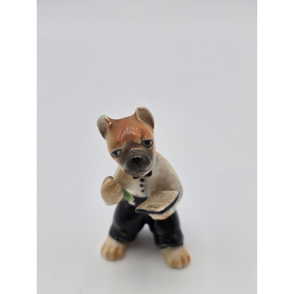 Vintage Boxer Dog Referee Figurine 2 1/2" No Chips